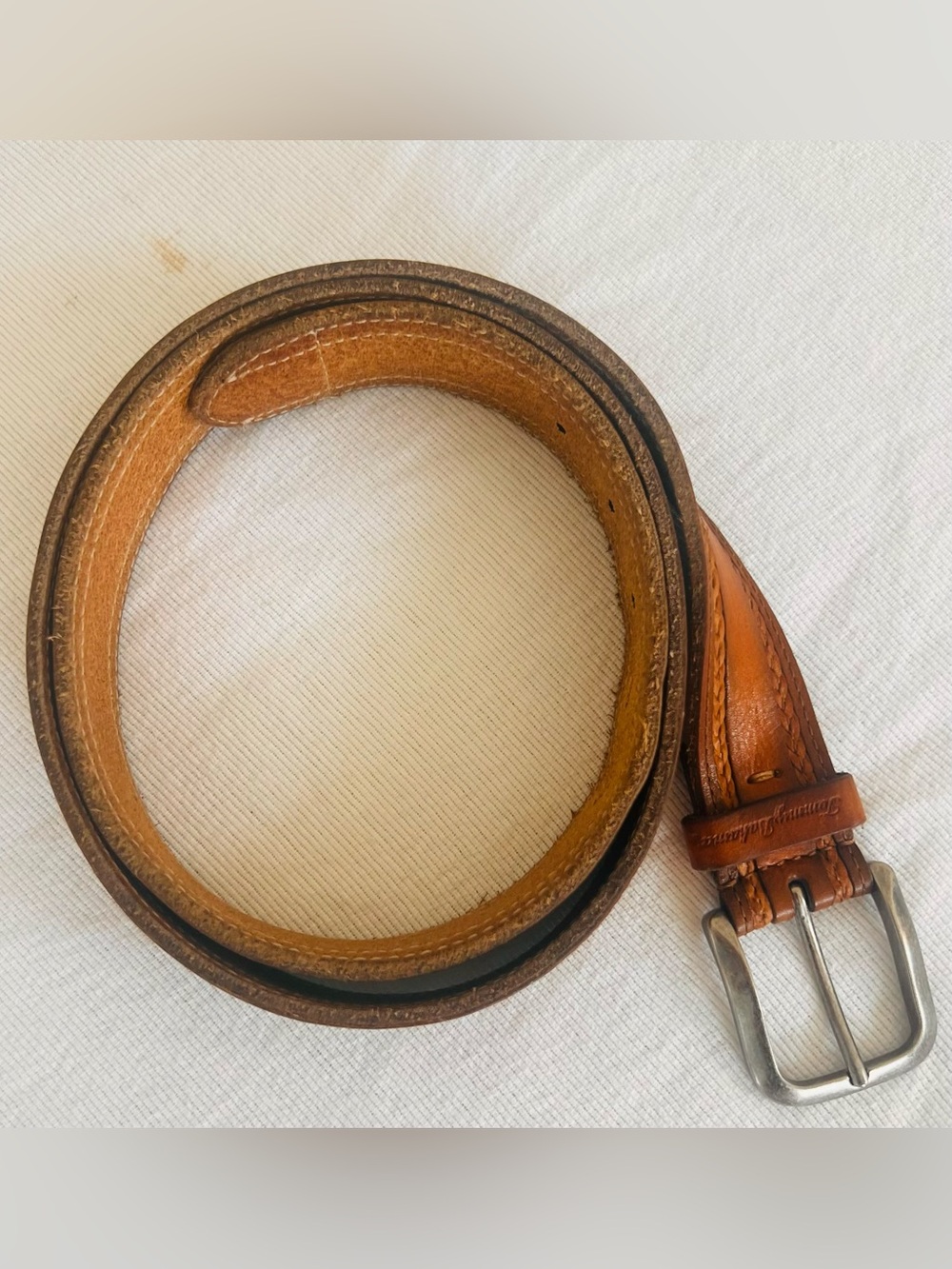 Tommy Bahama Men’s Leather Belt Brown with “Make Life One Long Weekend” SZ 42